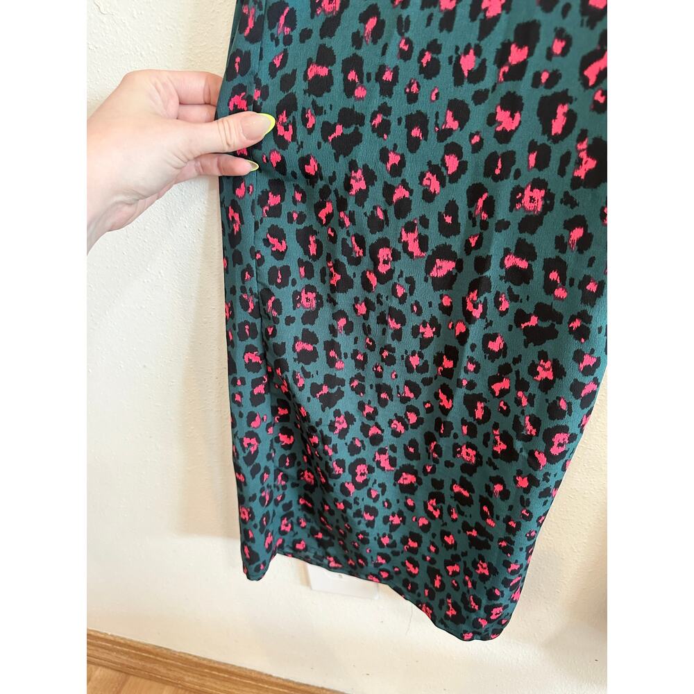 Dark Teal and Hot Pink Cheetah Print Jumpsuit size large - Picture 8 of 12